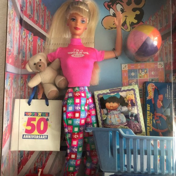 Vtg Toys R Us Barbie 50th Anniversary Doll 1997 Original Packaging Accessories - Picture 1 of 5